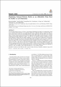 Exploiting Natural Diatom Shells as an Affordable Polar Host for Sulfur in Li-S Batteries