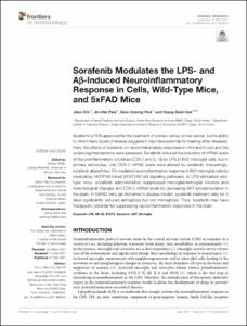 Sorafenib Modulates the LPS- and A beta-Induced Neuroinflammatory Response in Cells, Wild-Type Mice, and 5xFAD Mice