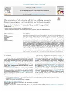 Characterization of a low-density polyethylene-oxidizing enzyme in Pseudomonas aeruginosa via transcriptomic and proteomic analysis