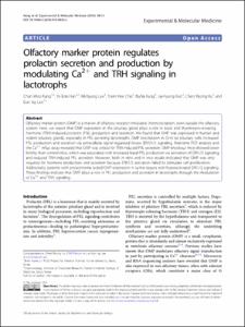 Olfactory marker protein regulates prolactin secretion and production by modulating Ca2+ and TRH signaling in lactotrophs