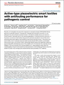 Active-type piezoelectric smart textiles with antifouling performance for pathogenic control