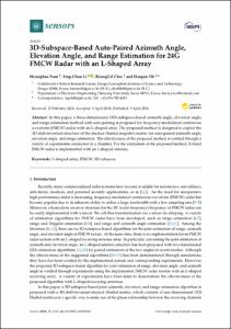3D-subspace-based auto-paired azimuth angle, elevation angle, and range estimation for 24G FMCW radar with an L-shaped array