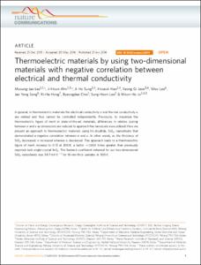 Thermoelectric materials by using two-dimensional materials with negative correlation between electrical and thermal conductivity