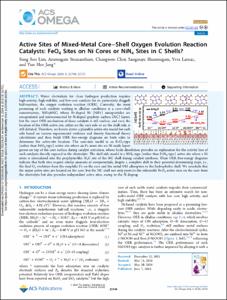 Active Sites of Mixed-Metal Core-Shell Oxygen Evolution Reaction Catalysts: FeO4 Sites on Ni Cores or NiN4 Sites in C Shells?