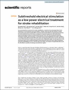 Subthreshold electrical stimulation as a low power electrical treatment for stroke rehabilitation
