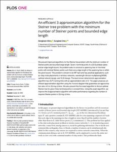 An efficient 3-approximation algorithm for the Steiner tree problem with the minimum number of Steiner points and bounded edge length