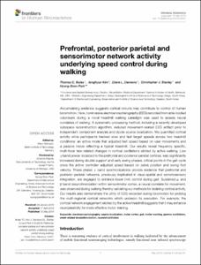 Prefrontal, posterior parietal and sensorimotor network activity underlying speed control during walking