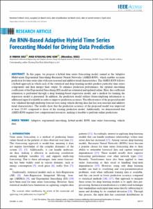 An RNN based Adaptive Hybrid Time Series Forecasting Model for Driving Data Prediction