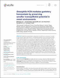 Drosophila HCN mediates gustatory homeostasis by preserving sensillar transepithelial potential in sweet environments