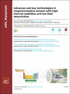 Advances and key technologies in magnetoresistive sensors with high thermal stabilities and low field detectivities