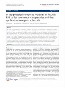In situ-prepared composite materials of PEDOT: PSS buffer layer-metal nanoparticles and their application to organic solar cells