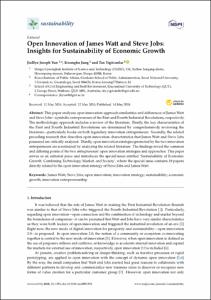 Open innovation of James Watt and Steve Jobs: Insights for sustainability of economic growth