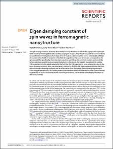 Eigen damping constant of spin waves in ferromagnetic nanostructure