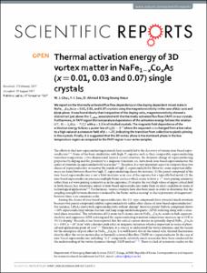 Thermal activation energy of 3D vortex matter in NaFe1-xCoxAs (x=0.01, 0.03 and 0.07) single crystals