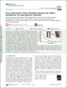 Porous Electrospun Carbon Nanofibers Bearing TiO2 Hollow Nanospheres for Supercapacitor Electrodes