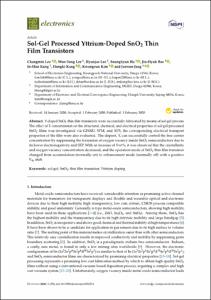 Sol-gel Processed Yttrium-doped SnO2 Thin Film Transistors