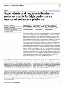Super elastic and negative triboelectric polymer matrix for high performance mechanoluminescent platforms