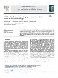 A 0.05 mm3 diode-based single charged-particle real-time radiation detector for electron radiotherapy
