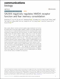 SALM4 negatively regulates NMDA receptor function and fear memory consolidation