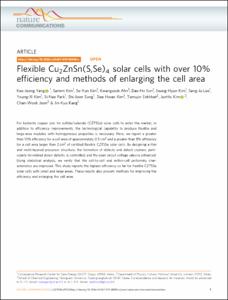 Flexible Cu2ZnSn(S,Se)4 solar cells with over 10% efficiency and methods of enlarging the cell area