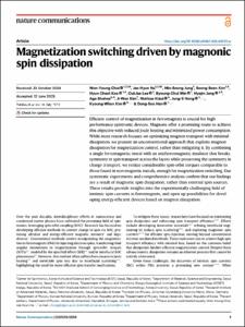 Magnetization switching driven by magnonic spin dissipation