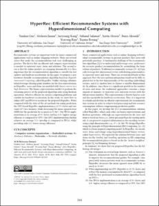 HyperRec: Efficient Recommender Systems with Hyperdimensional Computing