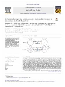 Mechanisms for improving tensile properties at elevated temperature in fire-resistant steel with Mo and Nb