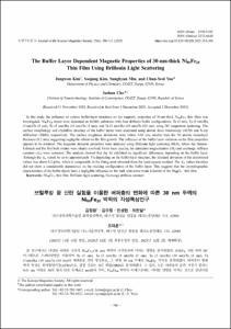 브릴루앙 광 산란 실험을 이용한 버퍼층의 변화에 따른 30 nm 두께의 Ni80Fe20 박막의 자성특성연구