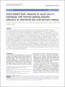 Event-related brain response to visual cues in individuals with Internet gaming disorder: relevance to attentional bias and decision-making