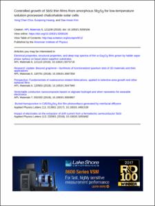 Controlled growth of SbSI thin films from amorphous Sb2S3 for low-temperature solution processed chalcohalide solar cells