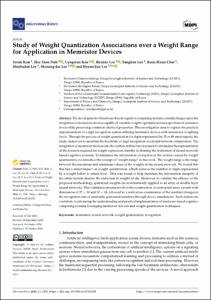 Study of Weight Quantization Associations over a Weight Range for Application in Memristor Devices