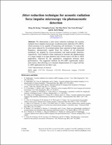 Jitter reduction technique for acoustic radiation force impulse microscopy via photoacoustic detection