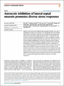 Astrocytic inhibition of lateral septal neurons promotes diverse stress responses