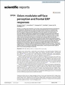 Odors modulate self face perception and frontal ERP responses