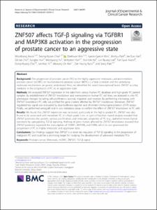 ZNF507 affects TGFb signaling via TGFbR1 and MAP3K8 activation in the progression of prostate cancer to an aggressive state.pdf.jpg