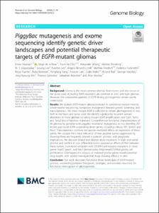 PiggyBac mutagenesis and exome sequencing identify genetic driver landscapes and potential therapeutic targets of EGFR-mutant gliomas