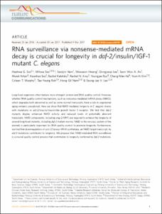 RNA surveillance via nonsense-mediated mRNA decay is crucial for longevity in daf-2/insulin/IGF-1 mutant C. elegans
