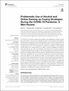 Problematic Use of Alcohol and Online Gaming as Coping Strategies During the COVID-19 Pandemic: A Mini Review