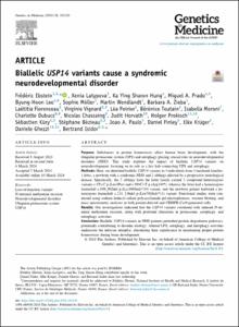 Biallelic USP14 variants cause a syndromic neurodevelopmental disorder