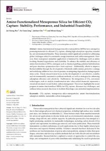 Amine-Functionalized Mesoporous Silica for Efficient CO2 Capture: Stability, Performance, and Industrial Feasibility