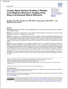 Lumbar Spinal Stenosis Grading in Multiple Level Magnetic Resonance Imaging Using Deep Convolutional Neural Networks