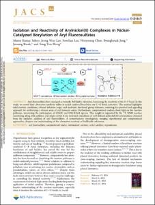 Isolation and Reactivity of Arylnickel(II) Complexes in Nickel-Catalyzed Borylation of Aryl Fluorosulfates