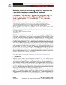 Refined prefrontal working memory network as a neuromarker for Alzheimer’s disease