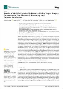 Results of Modified Minimally Invasive Hallux Valgus Surgery, Factors for the First Metatarsal Shortening, and Patients’ Satisfaction