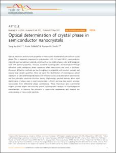 Optical determination of crystal phase in semiconductor nanocrystals