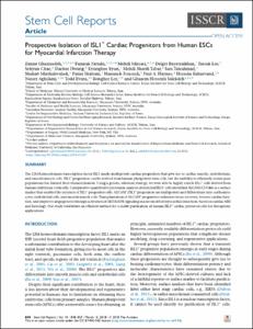 Prospective Isolation of ISL1+ Cardiac Progenitors from Human ESCs for Myocardial Infarction Therapy
