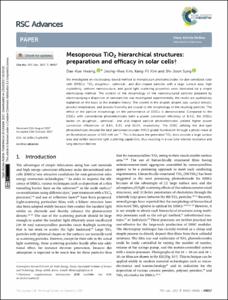 Mesoporous TiO2 hierarchical structures: preparation and efficacy in solar cells