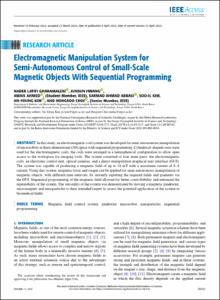 Electromagnetic Manipulation System for Semi-Autonomous Control of Small-Scale Magnetic Objects With Sequential Programming