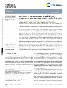 Advances in nanogenerator enabled smart mask-based self-powered health monitoring units