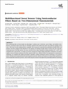 Multifunctional Sweat Sensors Using Semiconductor Fibers Based on Two-Dimensional Nanomaterials